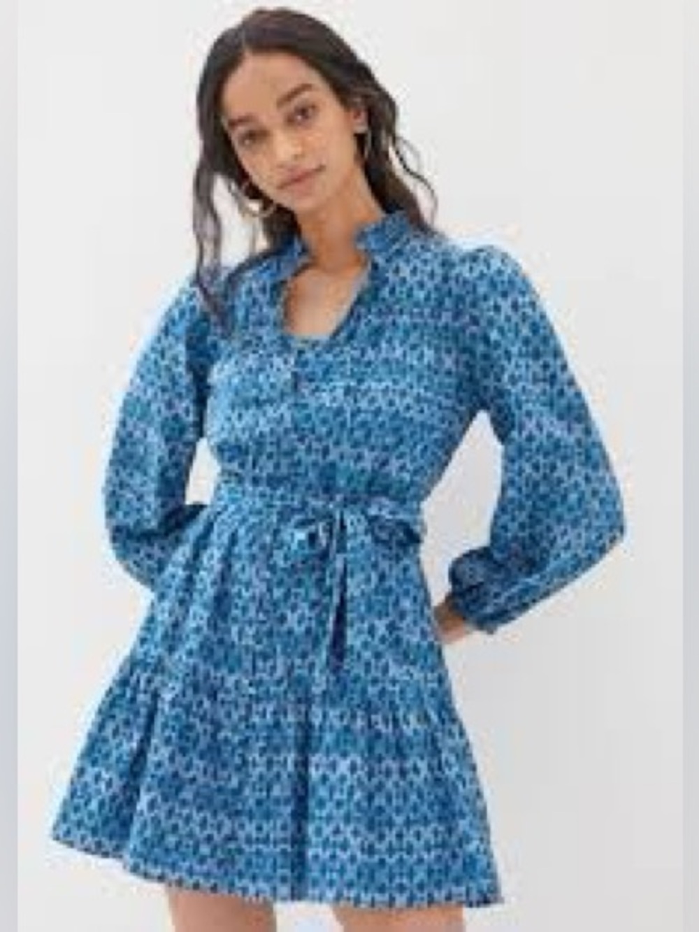 Anthropologie • Calanthe Mini Shirtdress - Blue Motif 🔷